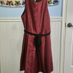Danny & Nicole Red Polka Dot Midi Dress